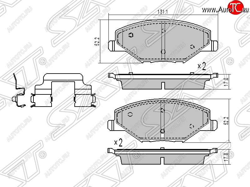 1 099 р. Колодки тормозные SAT (передние)  Skoda Rapid ( NH3,  NH1) (2012-2017), Volkswagen Polo  5 (2009-2020)  с доставкой в г. Керчь