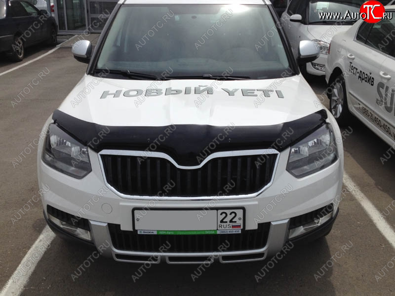 4 599 р. Дефлектор капота SIM Skoda Yeti (2013-2018)  с доставкой в г. Керчь
