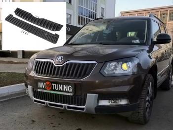 Заглушка решетки радиатора (верхняя, OUTDOOR) MV-Tuning Skoda Yeti (2013-2018) (Текстурная поверхность)