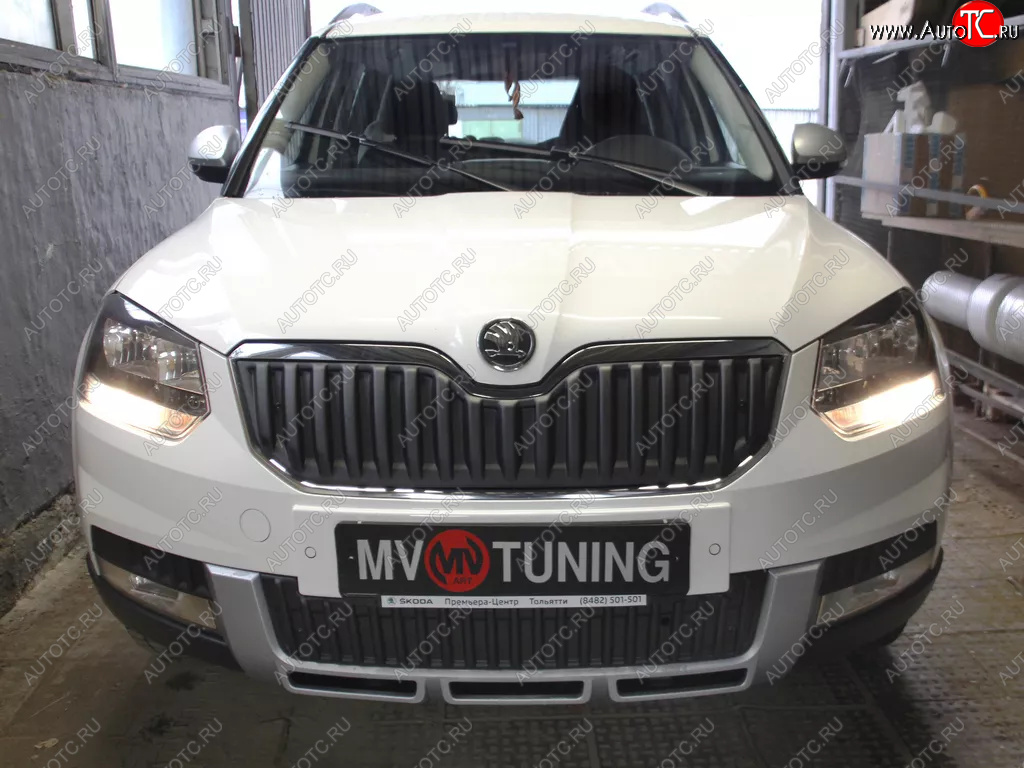 2 879 р. Заглушка решетки радиатора (верхняя, OUTDOOR) MV-Tuning  Skoda Yeti (2013-2018) (Неокрашенная)  с доставкой в г. Керчь