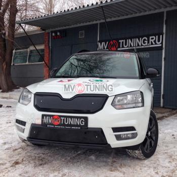 Заглушка решетки радиатора MV-Tuning (комплектация City и MONTE CARLO) Skoda Yeti (2013-2018) (Поверхность текстурная)
