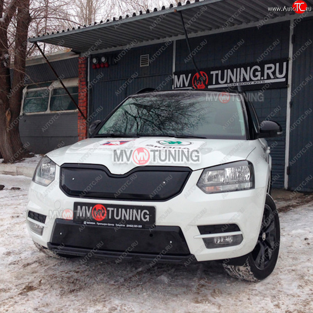 2 999 р. Заглушка решетки радиатора MV-Tuning (комплектация City и MONTE CARLO)  Skoda Yeti (2013-2018) (Поверхность текстурная)  с доставкой в г. Керчь