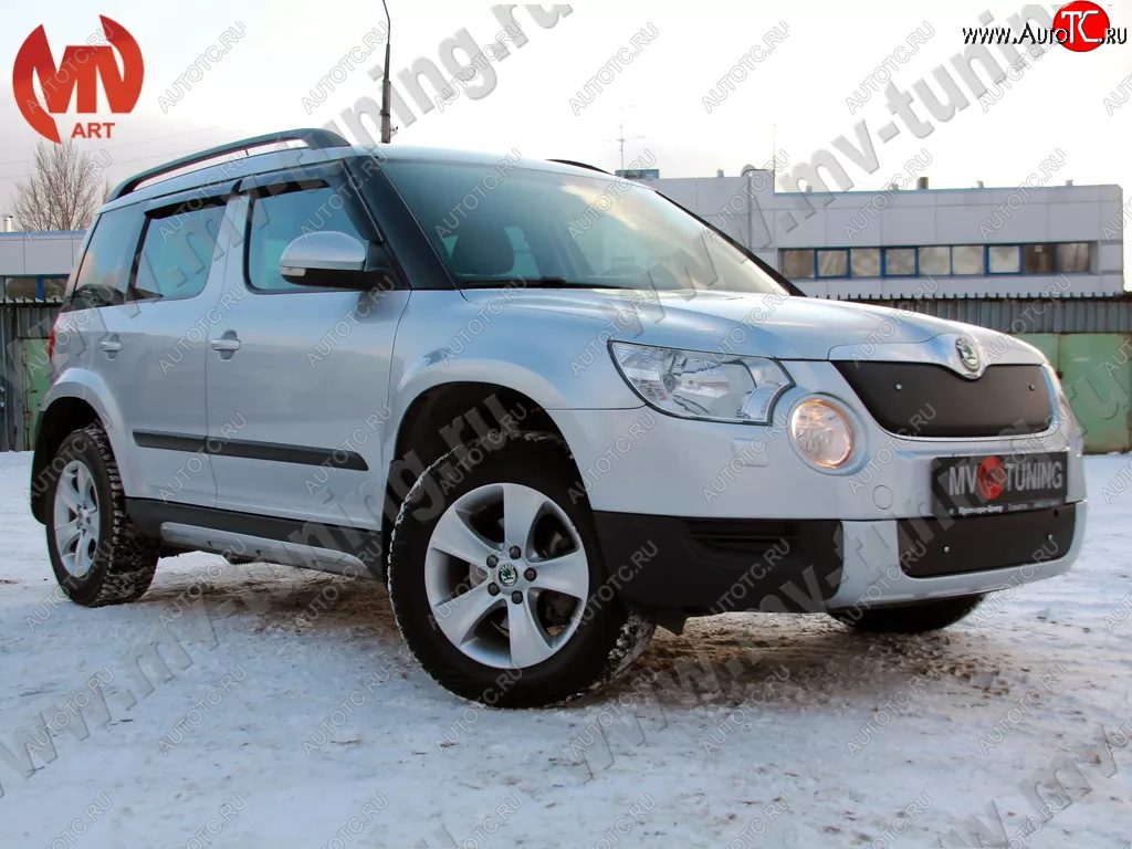 5 399 р. Зимние заглушки (шагрень, верхняя и нижняя) MV-Tuning  Skoda Yeti (2009-2013) (Текстурная поверхность)  с доставкой в г. Керчь