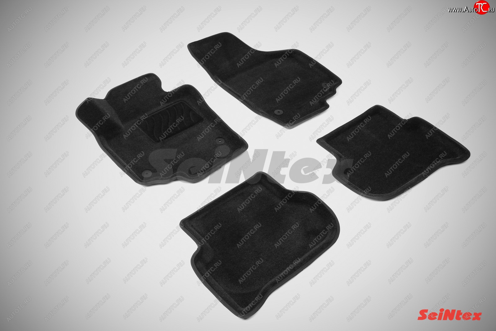 5 699 р. Комплект 3D ковриков в салон (ворсовые / чёрные) Seintex  Skoda Yeti (2009-2018)  с доставкой в г. Керчь