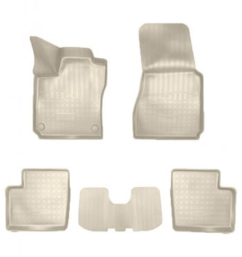 Коврики салонные Noplast (3D) Smart Forfour  W453 (2014-2020) 5 дв. (Бежевые)