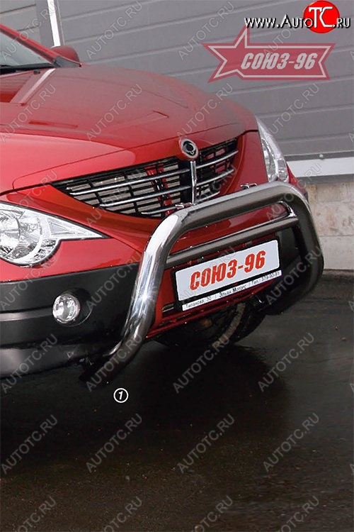 17 729 р. Защита переднего бампера Souz-96 (d76) SSANGYONG Actyon Sport (2006-2011)  с доставкой в г. Керчь