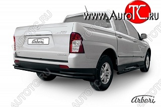 7 541 р. Защита заднего бампера Arbori SSANGYONG Actyon Sport (2012-2025)  с доставкой в г. Керчь
