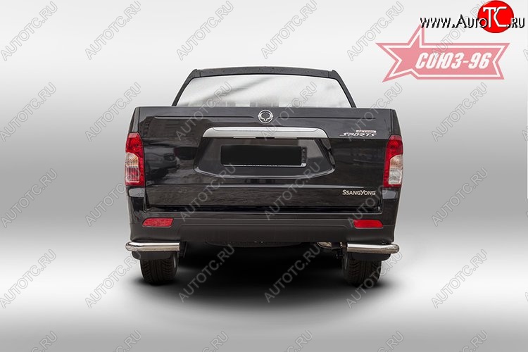 8 774 р. Защита заднего бампера из боковых уголков Souz-96 (d60) SSANGYONG Actyon Sport (2012-2025)  с доставкой в г. Керчь