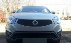 2 099 р. Нижняя сетка на бампер Russtal (черная) SSANGYONG Actyon рестайлинг (2013-2021)  с доставкой в г. Керчь. Увеличить фотографию 2