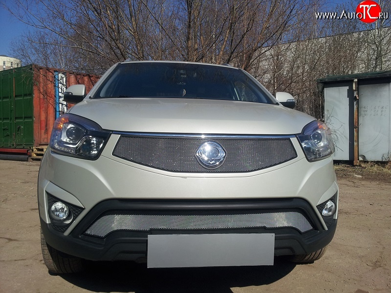 1 539 р. Нижняя сетка на бампер Russtal (хром) SSANGYONG Actyon рестайлинг (2013-2021)  с доставкой в г. Керчь