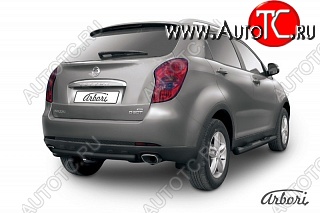5 399 р. Защита заднего бампера Arbori (короткая, черная, 1 труба d57 mm) SSANGYONG Actyon дорестайлинг (2010-2013)  с доставкой в г. Керчь