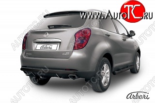 5 399 р. Защита заднего бампера Arbori (1 труба d57, черная) SSANGYONG Actyon дорестайлинг (2010-2013)  с доставкой в г. Керчь