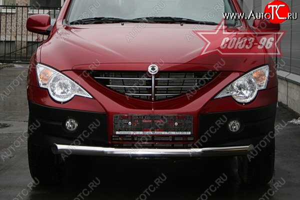 11 924 р. Защита переднего бампера одинарная Souz-96 (d76) SSANGYONG Actyon 1 (2006-2010)  с доставкой в г. Керчь