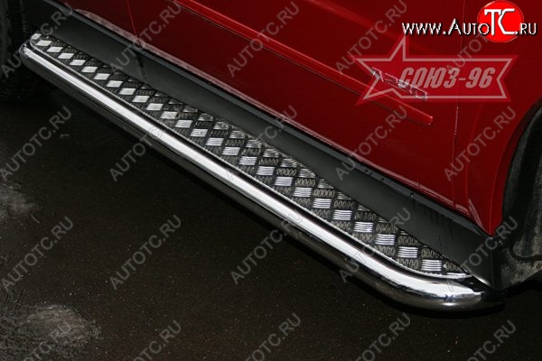 12 059 р. Защита порогов с листом Souz-96 (d60). SSANGYONG Actyon 1 (2006-2010)  с доставкой в г. Керчь