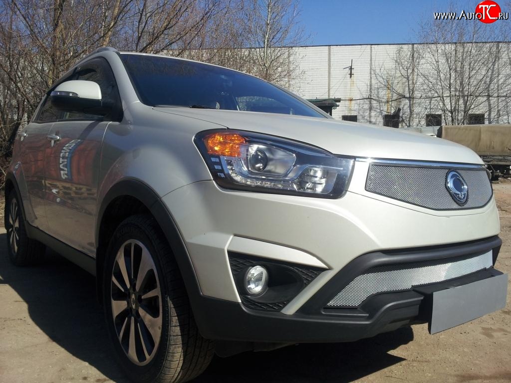 1 539 р. Нижняя сетка на бампер Russtal (хром) SSANGYONG Actyon рестайлинг (2013-2021)  с доставкой в г. Керчь