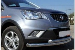 15 049 р. Защита переднего бампера (2 трубыØ76 и 42 мм, нержавейка) Russtal SSANGYONG Actyon дорестайлинг (2010-2013)  с доставкой в г. Керчь. Увеличить фотографию 2