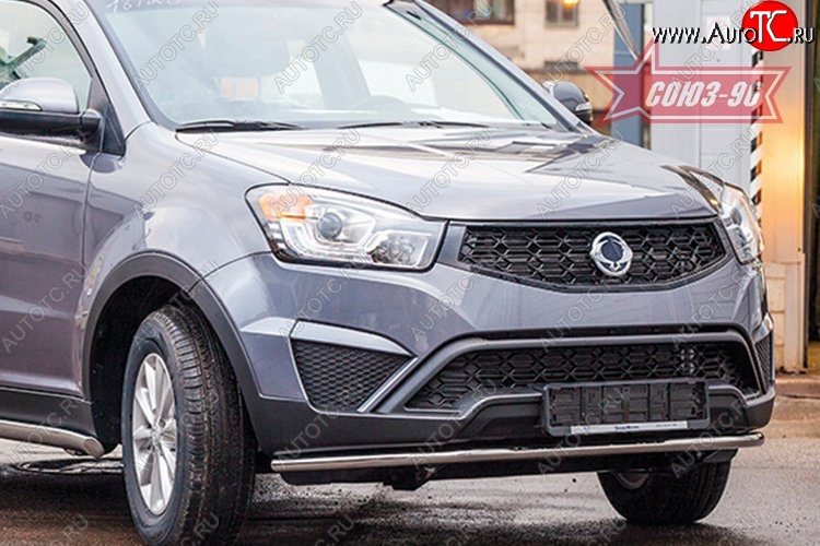11 204 р. Защита переднего бампера одинарная рестайлинг Souz-96 (d42). SSANGYONG Actyon дорестайлинг (2010-2013)  с доставкой в г. Керчь