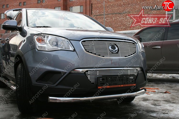 14 354 р. Защита переднего бампера одинарная Souz-96 (d76) SSANGYONG Actyon дорестайлинг (2010-2013)  с доставкой в г. Керчь