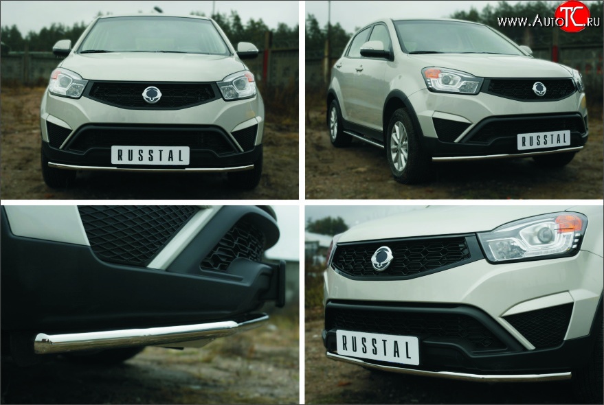 13 499 р. Одинарная защита переднего бампера диаметром 42 мм SLITKOFF  SSANGYONG Actyon (2013-2021) рестайлинг  с доставкой в г. Керчь
