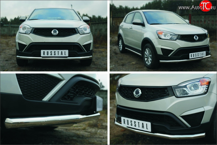 14 249 р. Одинарная защита переднего бампера диаметром 63 мм SLITKOFF  SSANGYONG Actyon (2013-2021) рестайлинг  с доставкой в г. Керчь
