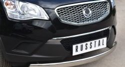 11 599 р. Защита переднего бампера (Ø75х42 мм, нержавейка) Russtal SSANGYONG Actyon дорестайлинг (2010-2013)  с доставкой в г. Керчь. Увеличить фотографию 2