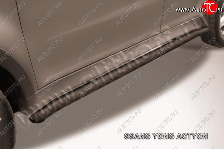 10 899 р. Защита порогов Slitkoff  SSANGYONG Actyon (2010-2013) дорестайлинг (Цвет: серебристый)  с доставкой в г. Керчь