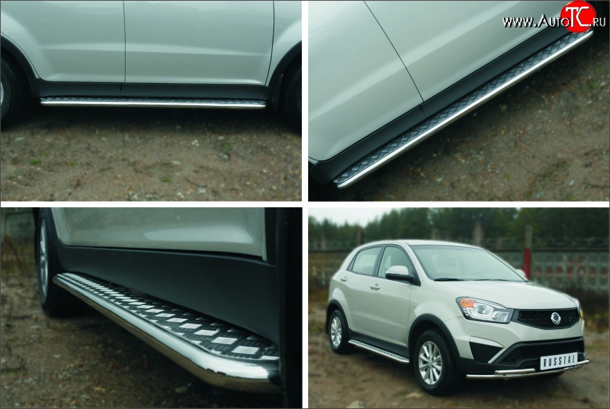 24 649 р. Широкая защита порогов (рестайлинг) SLITKOFF  SSANGYONG Actyon (2010-2013) дорестайлинг  с доставкой в г. Керчь