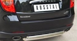 15 249 р. Защита заднего бампера (Ø63 и 42 мм, нержавейка) SLITKOFF  SSANGYONG Actyon (2010-2013) дорестайлинг  с доставкой в г. Керчь. Увеличить фотографию 2
