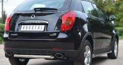 13 449 р. Одинарная защита заднего бампера из трубы диаметром 63 мм SLITKOFF  SSANGYONG Actyon (2010-2013) дорестайлинг  с доставкой в г. Керчь. Увеличить фотографию 4