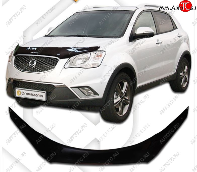 2 159 р. Дефлектора окон CA-Plastic  SSANGYONG Korando  2 (1996-2006) (Шелкография белая, Без хром.молдинга)  с доставкой в г. Керчь