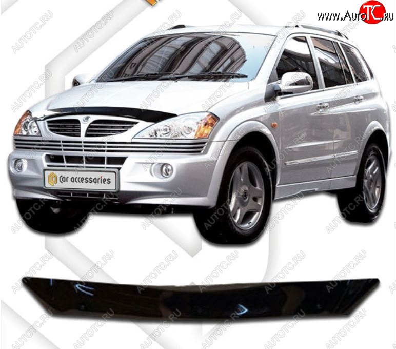 1 999 р. Дефлектор капота CA-Plastic SSANGYONG Kyron дорестайлинг (2005-2007) (серия Classic черный, Без надписи)  с доставкой в г. Керчь