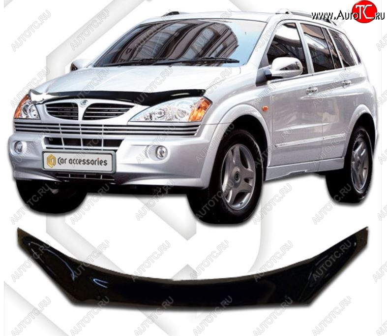 2 199 р. Дефлектор капота (exclusive ) CA-Plastiс SSANGYONG Kyron дорестайлинг (2005-2007) (серия Classic черный, Без надписи)  с доставкой в г. Керчь