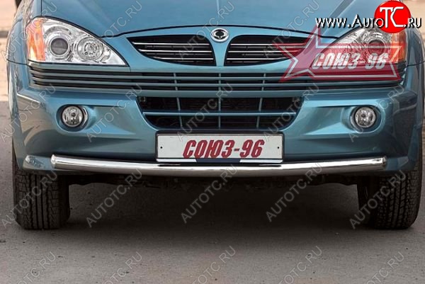 9 989 р. Защита переднего бампера одинарная Souz-96 (d60) SSANGYONG Kyron дорестайлинг (2005-2007)  с доставкой в г. Керчь