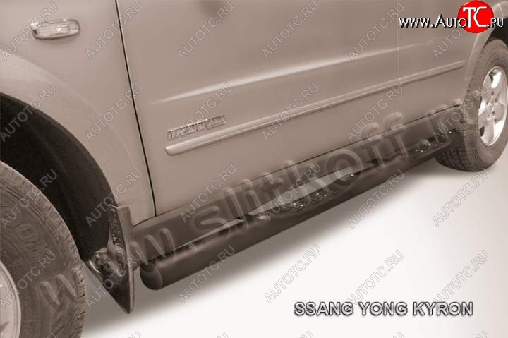 12 399 р. Защита порогов Slitkoff  SSANGYONG Kyron (2005-2007) дорестайлинг (Цвет: серебристый)  с доставкой в г. Керчь