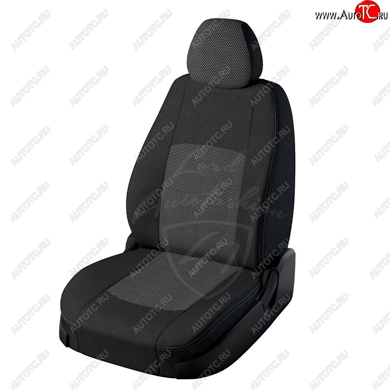 4 799 р. Чехлы для сидений Lord Autofashion Турин (жаккард) SSANGYONG Kyron дорестайлинг (2005-2007) (Черный, вставка Тома серый)  с доставкой в г. Керчь