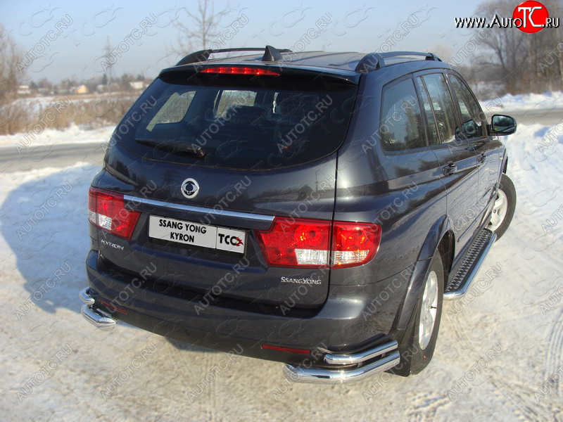 1 000 000 р. Защита заднего бампера (уголки двойные) ТСС 76,1/42,4 мм SSANGYONG Kyron рестайлинг (2007-2016)  с доставкой в г. Керчь