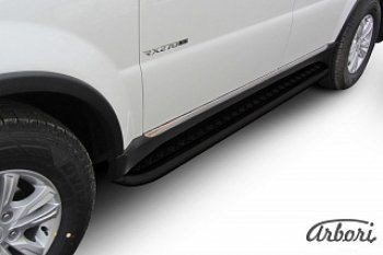 Защита штатных порогов с листом Arbori SSANGYONG Rexton Y290 (2012-2017)