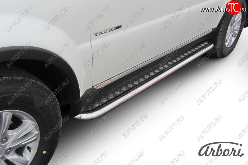 14 291 р. Защита штатных порогов с листом Arbori SSANGYONG Rexton Y290 (2012-2017)  с доставкой в г. Керчь