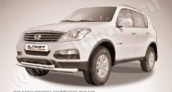 Двойная защита переднего бампера из труб диаметром 76 и 57 мм Slitkoff SSANGYONG Rexton  Y290 (2012-2017)