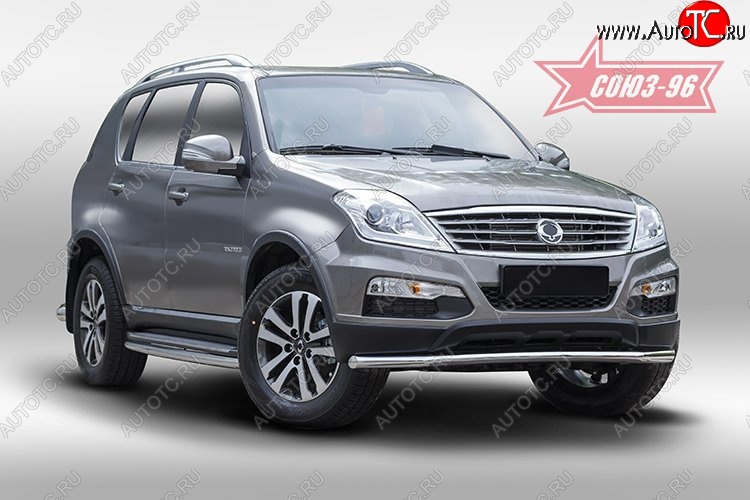 12 914 р. Защита переднего бампера одинарная Souz-96 (d60). SSANGYONG Rexton Y290 (2012-2017)  с доставкой в г. Керчь