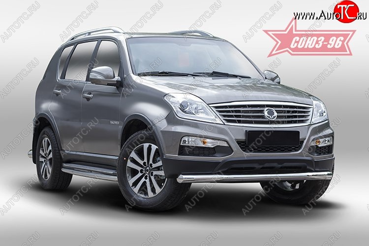 14 669 р. Защита переднего бампера одинарная Souz-96 (d76) SSANGYONG Rexton Y290 (2012-2017)  с доставкой в г. Керчь