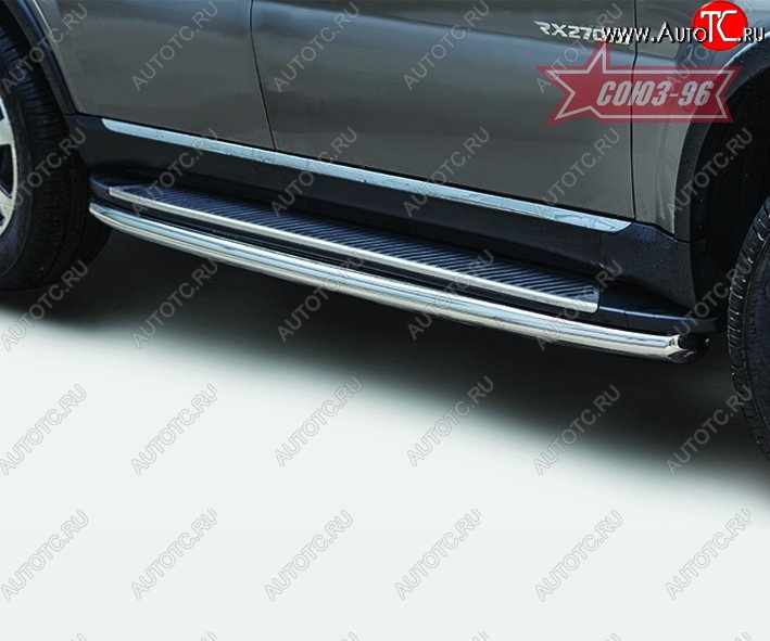 14 264 р. Защита штатных порогов Souz-96 (d60) SSANGYONG Rexton Y290 (2012-2017)  с доставкой в г. Керчь
