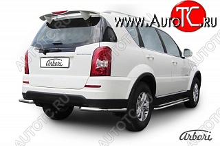 7 379 р. Защита заднего бампера Arbori SSANGYONG Rexton Y290 (2012-2017)  с доставкой в г. Керчь