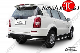 9 629 р. Защита заднего бампера Arbori SSANGYONG Rexton Y290 (2012-2017)  с доставкой в г. Керчь