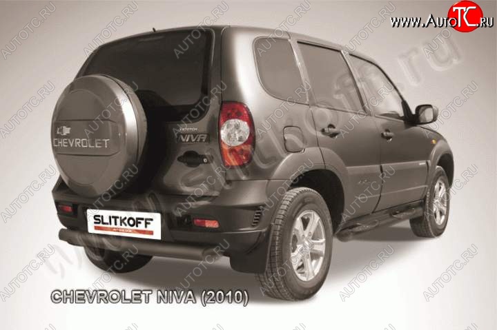 7 549 р. Защита задняя Slitkoff SSANGYONG Rexton Y290 (2012-2017) (Цвет: серебристый)  с доставкой в г. Керчь