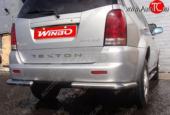 4 499 р. Защита заднего бампера WINBO (нержавейка)  SSANGYONG Rexton  Y200 (2001-2006)  с доставкой в г. Керчь
