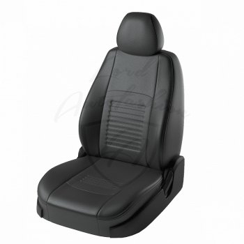 Чехлы для сидений Lord Autofashion Турин (экокожа) SSANGYONG Rexton Y250 (2006-2012) (Чёрный, вставка чёрная)