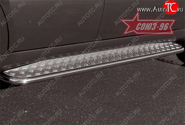 11 519 р. Защита порогов с листом Souz-96 (d42). SSANGYONG Rexton Y200 (2001-2006)  с доставкой в г. Керчь