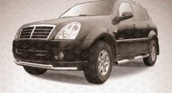 Двойная защита переднего бампера из труб диаметрами по 57 мм Slitkoff SSANGYONG Rexton  Y250 (2006-2012)