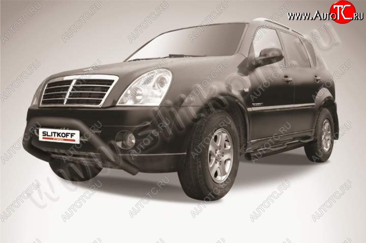 18 999 р. Кенгурятник d57 широкий мини  SSANGYONG Rexton  Y250 (2006-2012) (Цвет: серебристый)  с доставкой в г. Керчь